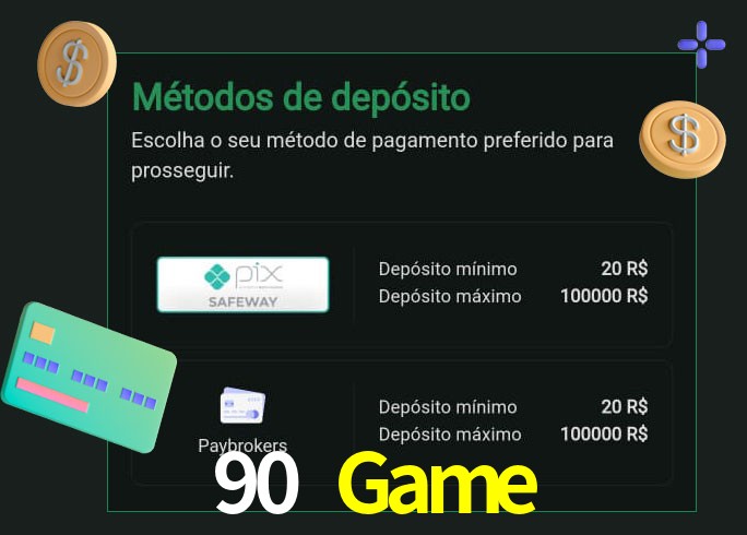 O cassino 90 Game oferece uma grande variedade de métodos de pagamento